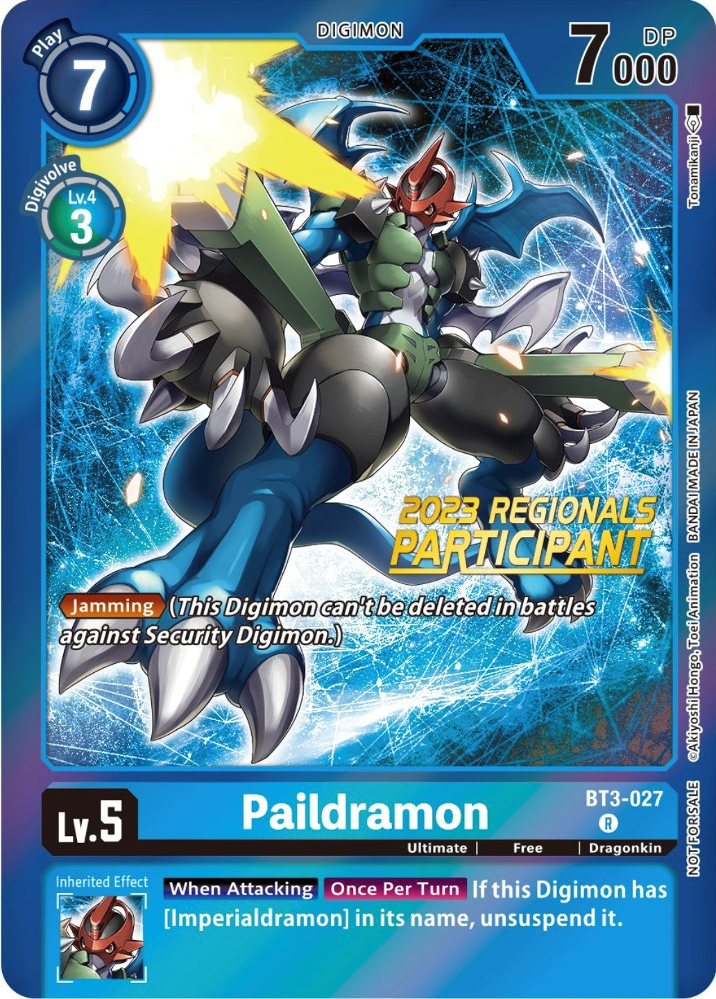 Image for Paildramon (2023 Regionals Participant) (BT3-027 R) (Release Special Booster 1.5) - Digimon Card Game