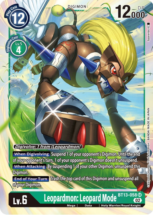 Image for Leopardmon: Leopard Mode (BT13-058 SR) (Versus Royal Knights) - Digimon Card Game