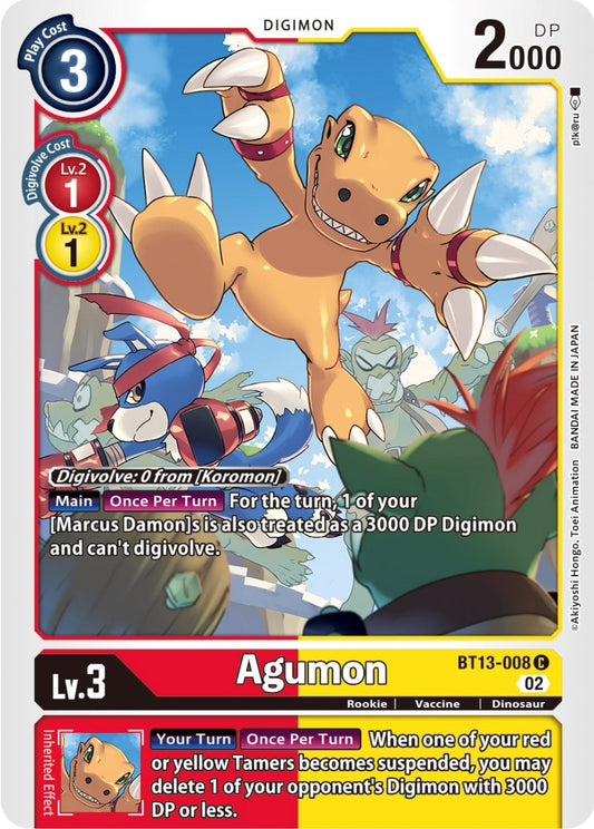 Image for Agumon (BT13-008 C) (Versus Royal Knights) - Digimon Card Game