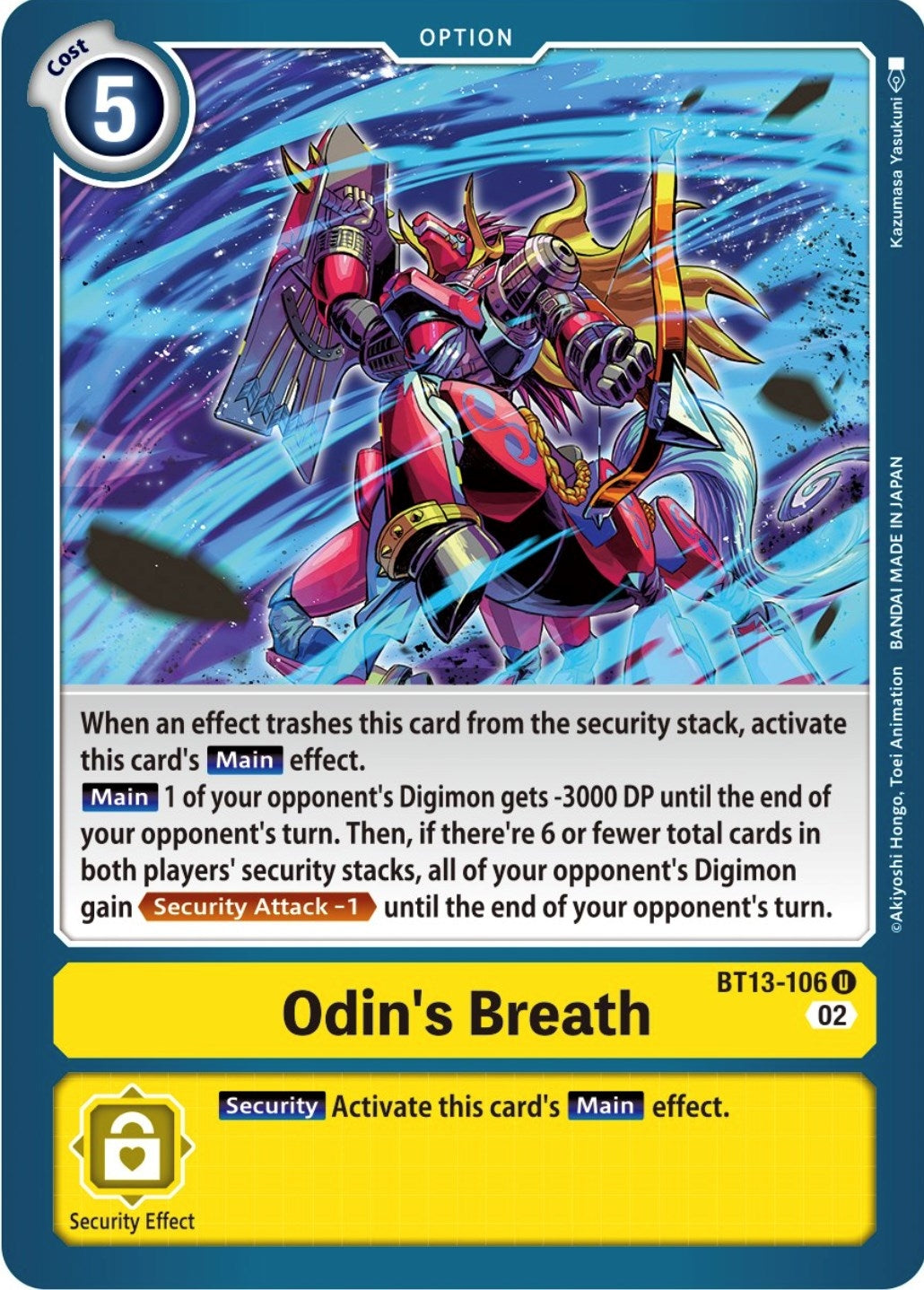 Image for Odin's Breath (BT13-106 U) (Versus Royal Knights) - Digimon Card Game