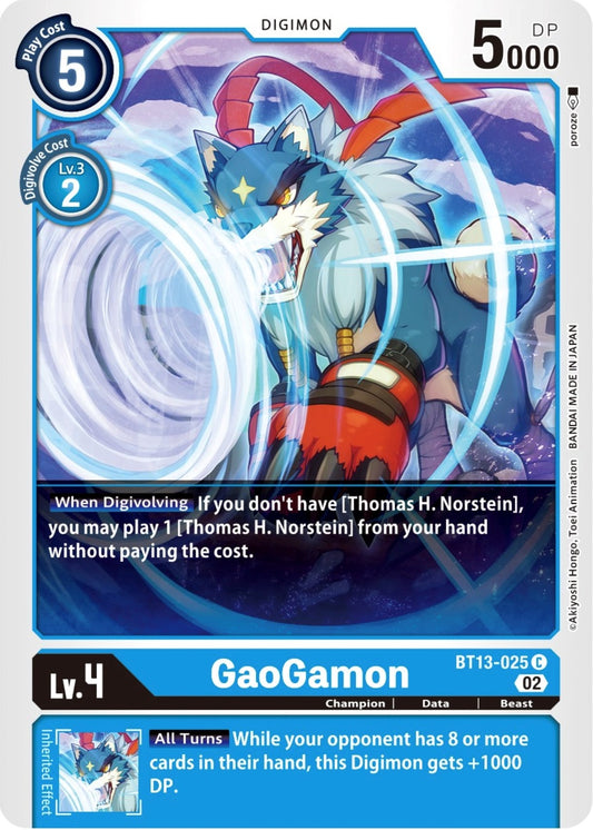 Image for GaoGamon (BT13-025 C) (Versus Royal Knights) - Digimon Card Game