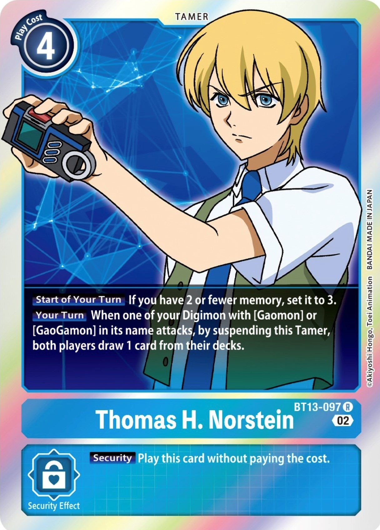 Image for Thomas H. Norstein (BT13-097 R) (Versus Royal Knights) - Digimon Card Game