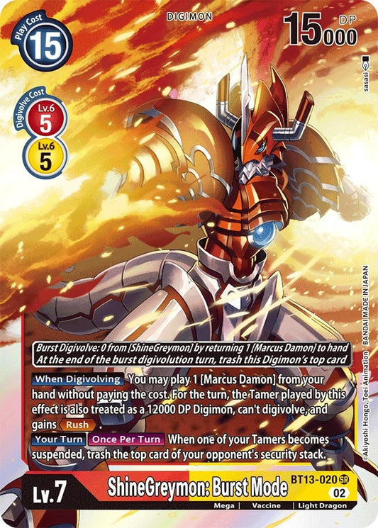 Image for ShineGreymon: Burst Mode (BT13-020 SR) (Versus Royal Knights) - Digimon Card Game