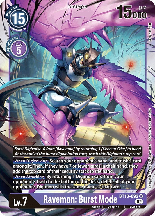 Image for Ravemon: Burst Mode (BT13-092 SR) (Versus Royal Knights) - Digimon Card Game