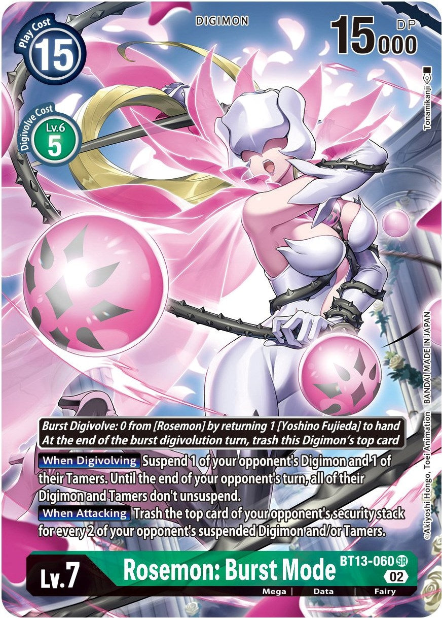 Image for Rosemon: Burst Mode (Alternate Art) (BT13-060 SR) (Versus Royal Knights) - Digimon Card Game