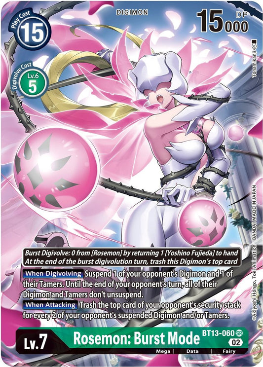 Image for Rosemon: Burst Mode (Alternate Art) (BT13-060 SR) (Versus Royal Knights) - Digimon Card Game