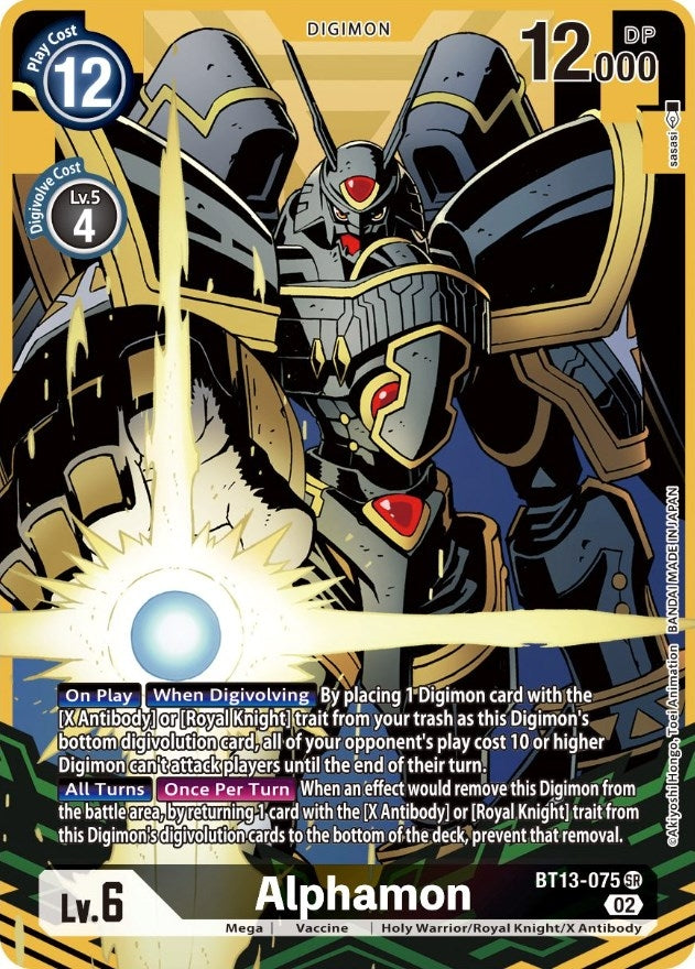 Image for Alphamon (Alternate Art) (BT13-075 SR) (Versus Royal Knights) - Digimon Card Game