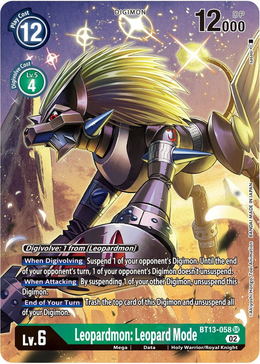 Image for Leopardmon: Leopard Mode (Alternate Art) (BT13-058 SR) (Versus Royal Knights) - Digimon Card Game