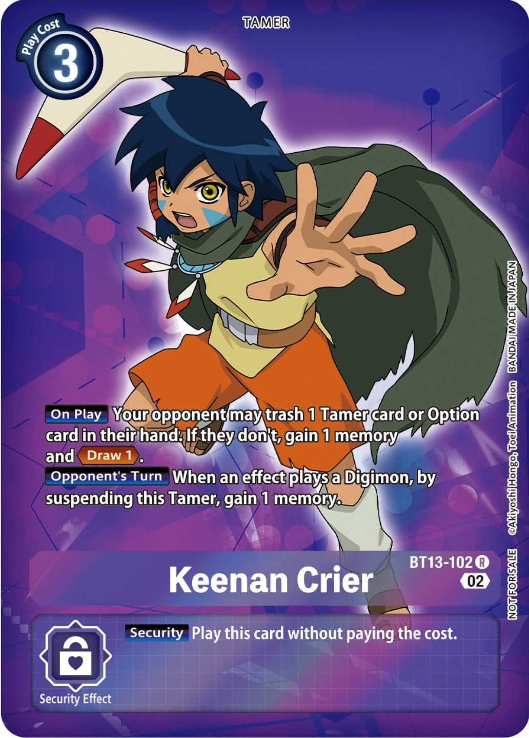 Image for Keenan Crier (Box Topper) (BT13-102 R) (Versus Royal Knights) - Digimon Card Game