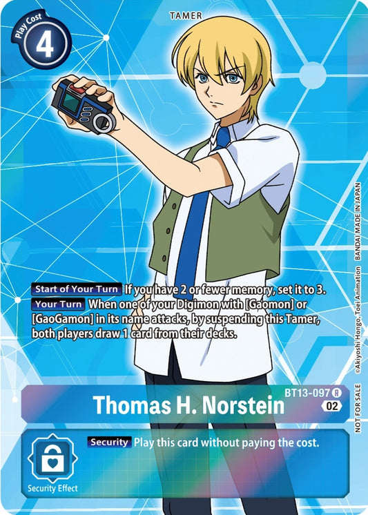 Image for Thomas H. Norstein (Box Topper) (BT13-097 R) (Versus Royal Knights) - Digimon Card Game