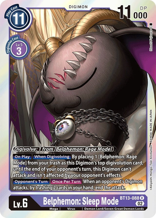 Image for Belphemon: Sleep Mode (BT13-088 R) (Versus Royal Knights) - Digimon Card Game