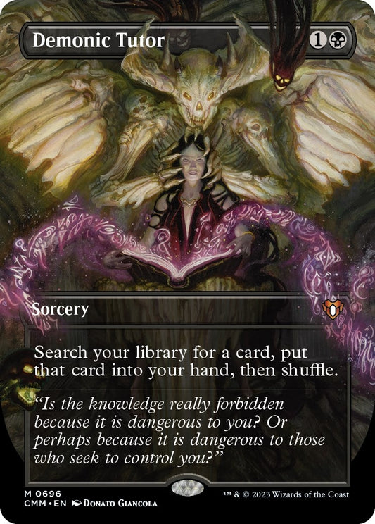 Image for Demonic Tutor (Borderless) (696) (Commander Masters) - Magic: The Gathering