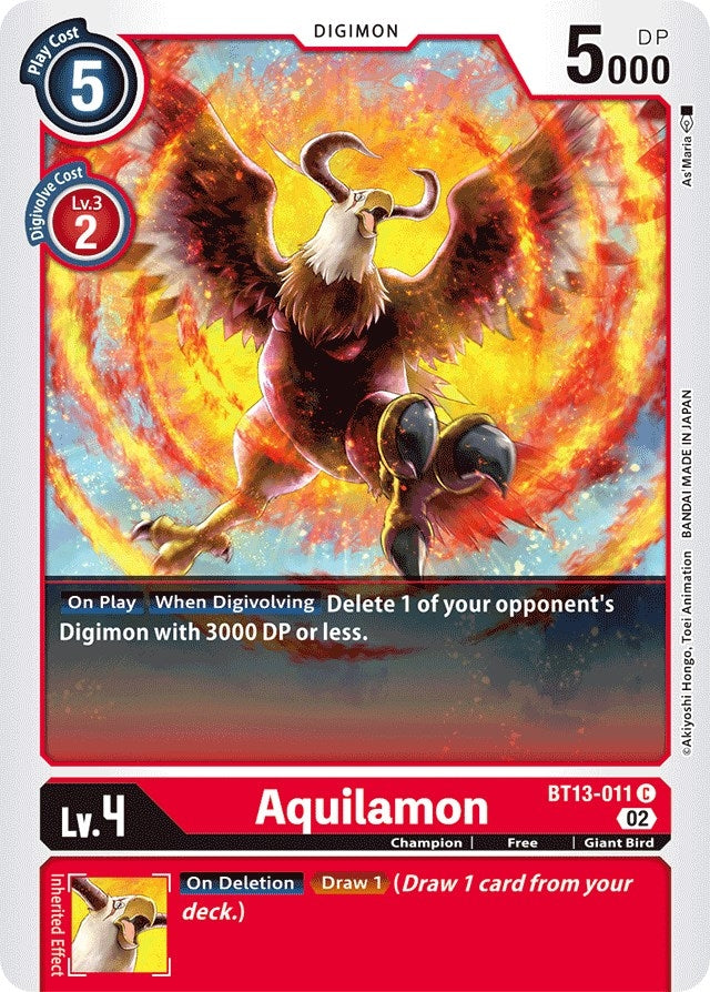 Image for Aquilamon (BT13-011 C) (Versus Royal Knights) - Digimon Card Game
