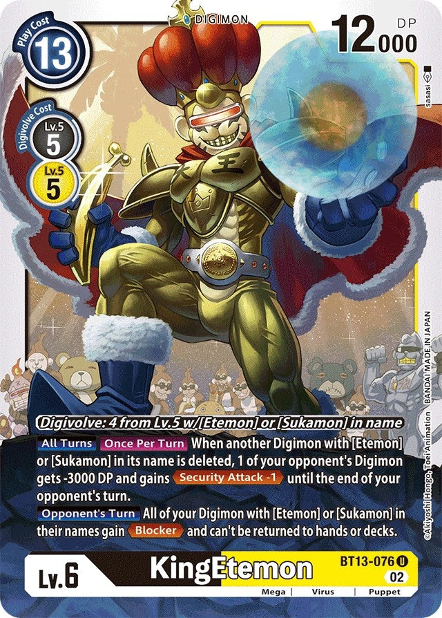 Image for KingEtemon (BT13-076 U) (Versus Royal Knights) - Digimon Card Game