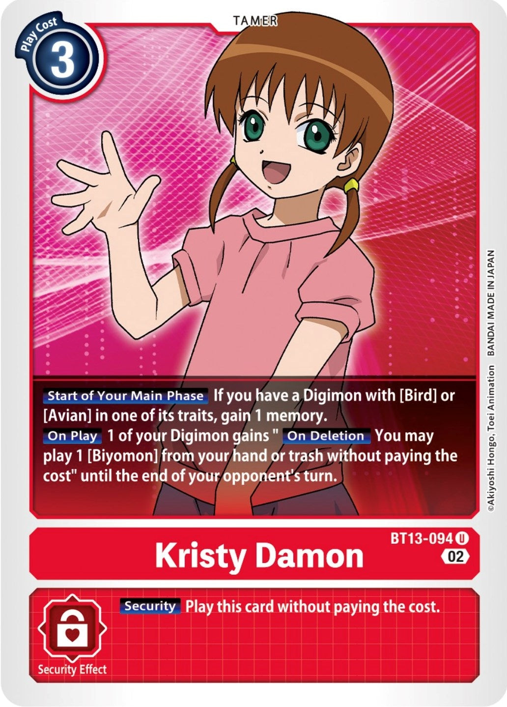 Image for Kristy Damon (BT13-094 U) (Versus Royal Knights) - Digimon Card Game