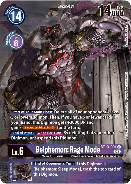 Image for Belphemon: Rage Mode (Alternate Art) (BT13-091 SR) (Versus Royal Knights) - Digimon Card Game