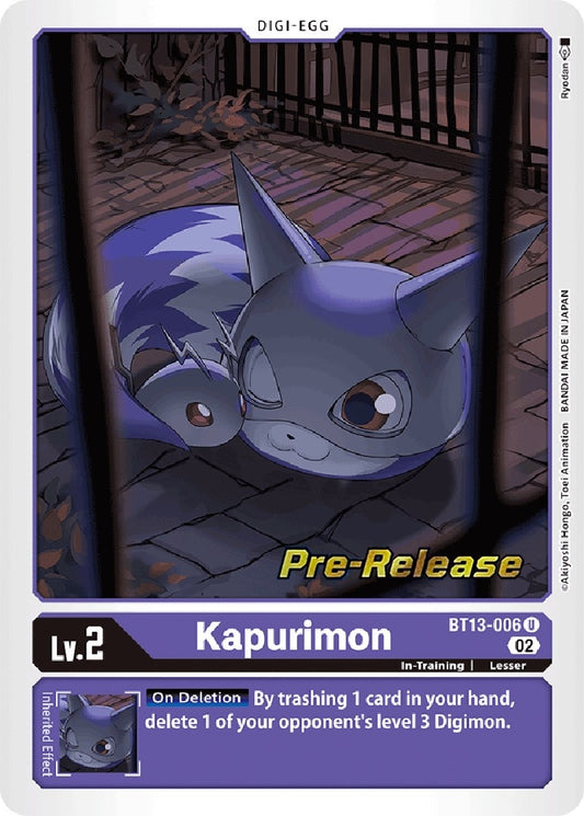 Image for Kapurimon (BT13-006 U) (Versus Royal Knights Pre-Release Cards) - Digimon Card Game