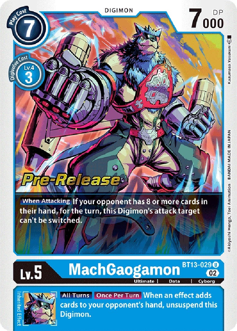 Image for MachGaogamon (BT13-029 U) (Versus Royal Knights Pre-Release Cards) - Digimon Card Game