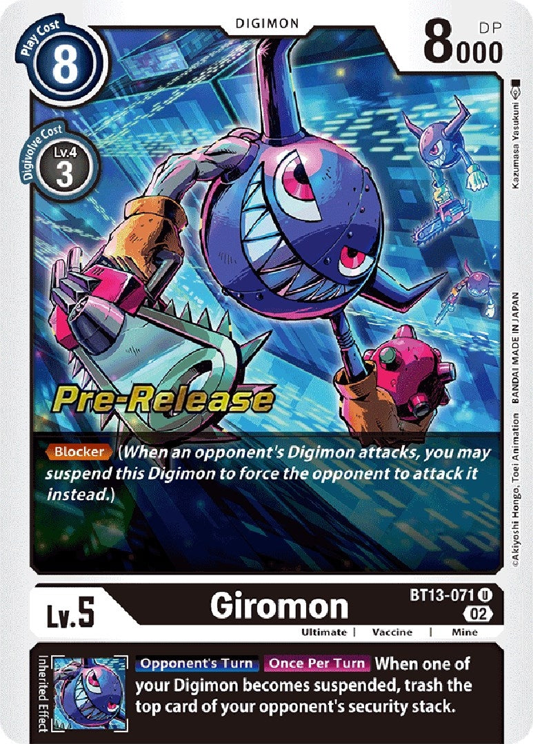 Image for Giromon (BT13-071 U) (Versus Royal Knights Pre-Release Cards) - Digimon Card Game