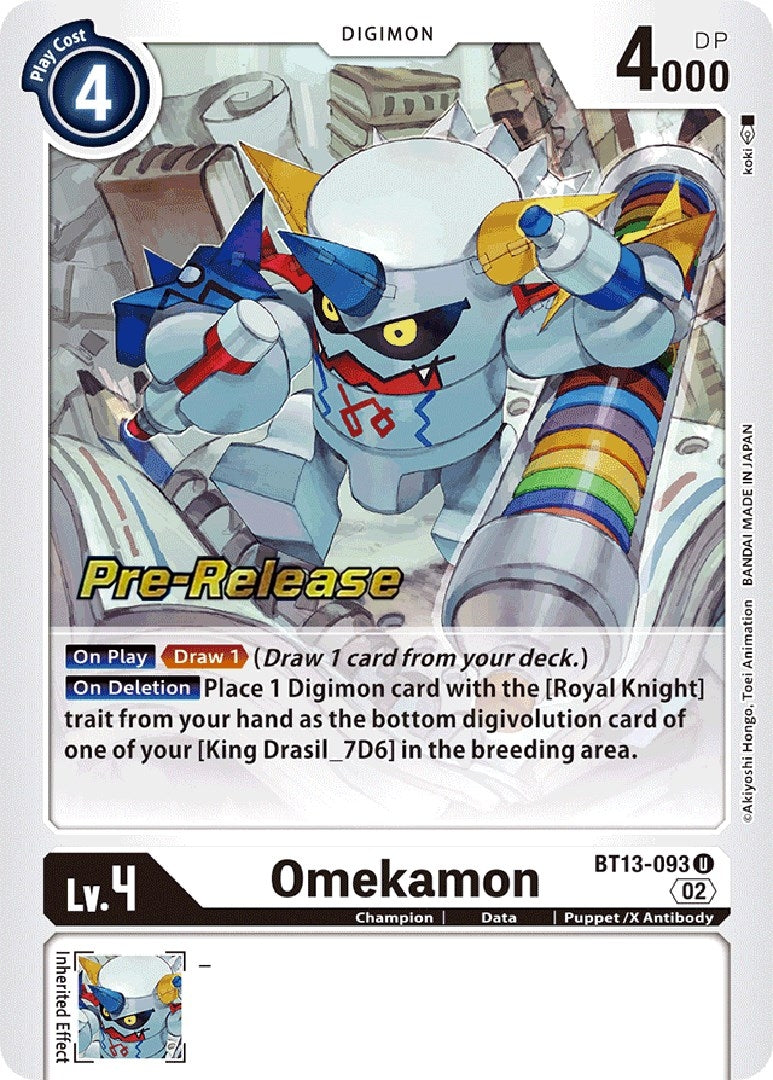 Image for Omekamon (BT13-093 U) (Versus Royal Knights Pre-Release Cards) - Digimon Card Game