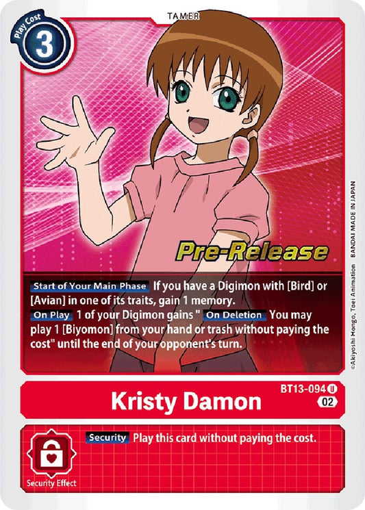 Image for Kristy Damon (BT13-094 U) (Versus Royal Knights Pre-Release Cards) - Digimon Card Game