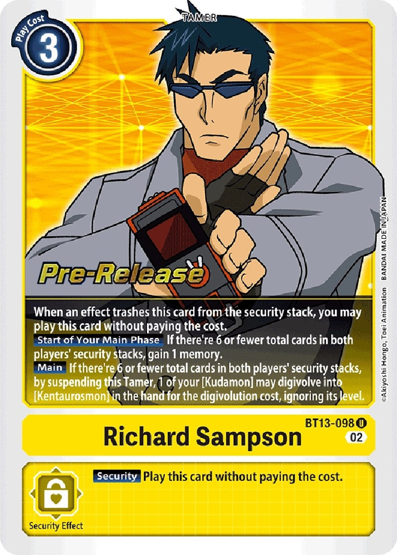 Image for Richard Sampson (BT13-098 U) (Versus Royal Knights Pre-Release Cards) - Digimon Card Game