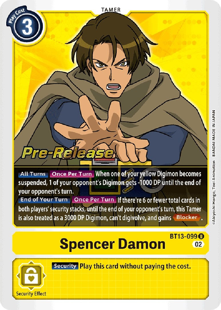 Image for Spencer Damon (BT13-099 U) (Versus Royal Knights Pre-Release Cards) - Digimon Card Game