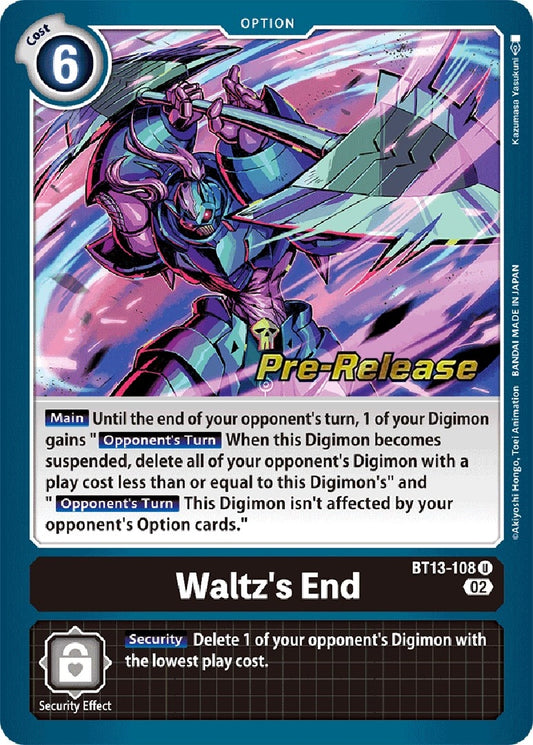 Image for Waltz's End (BT13-108 U) (Versus Royal Knights Pre-Release Cards) - Digimon Card Game