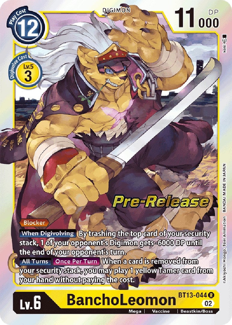 Image for BanchoLeomon (BT13-044 R) (Versus Royal Knights Pre-Release Cards) - Digimon Card Game
