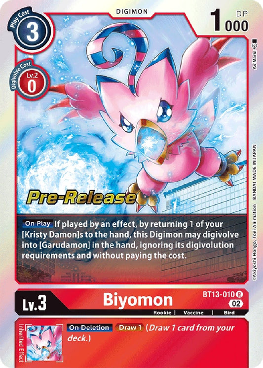 Image for Biyomon (BT13-010 R) (Versus Royal Knights Pre-Release Cards) - Digimon Card Game