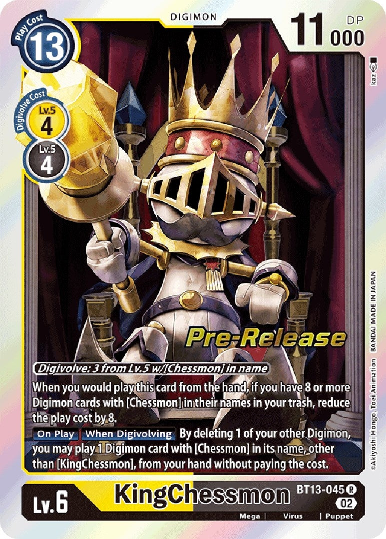 Image for KingChessmon (BT13-045 R) (Versus Royal Knights Pre-Release Cards) - Digimon Card Game
