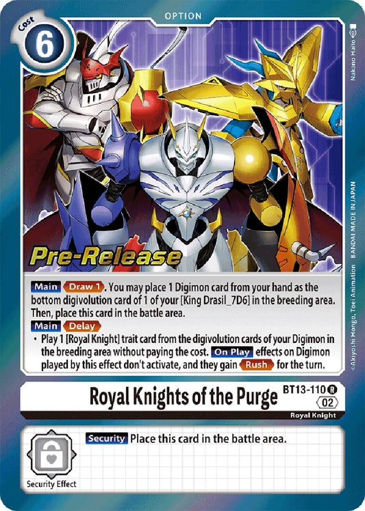 Image for Royal Knights of the Purge (BT13-110 R) (Versus Royal Knights Pre-Release Cards) - Digimon Card Game