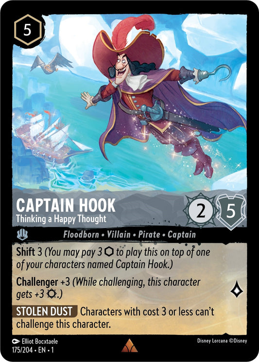 Image for Captain Hook - Thinking a Happy Thought (175/204) (The First Chapter) - Disney Lorcana