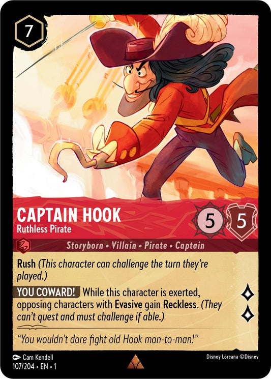 Image for Captain Hook - Ruthless Pirate (107/204) (The First Chapter) - Disney Lorcana