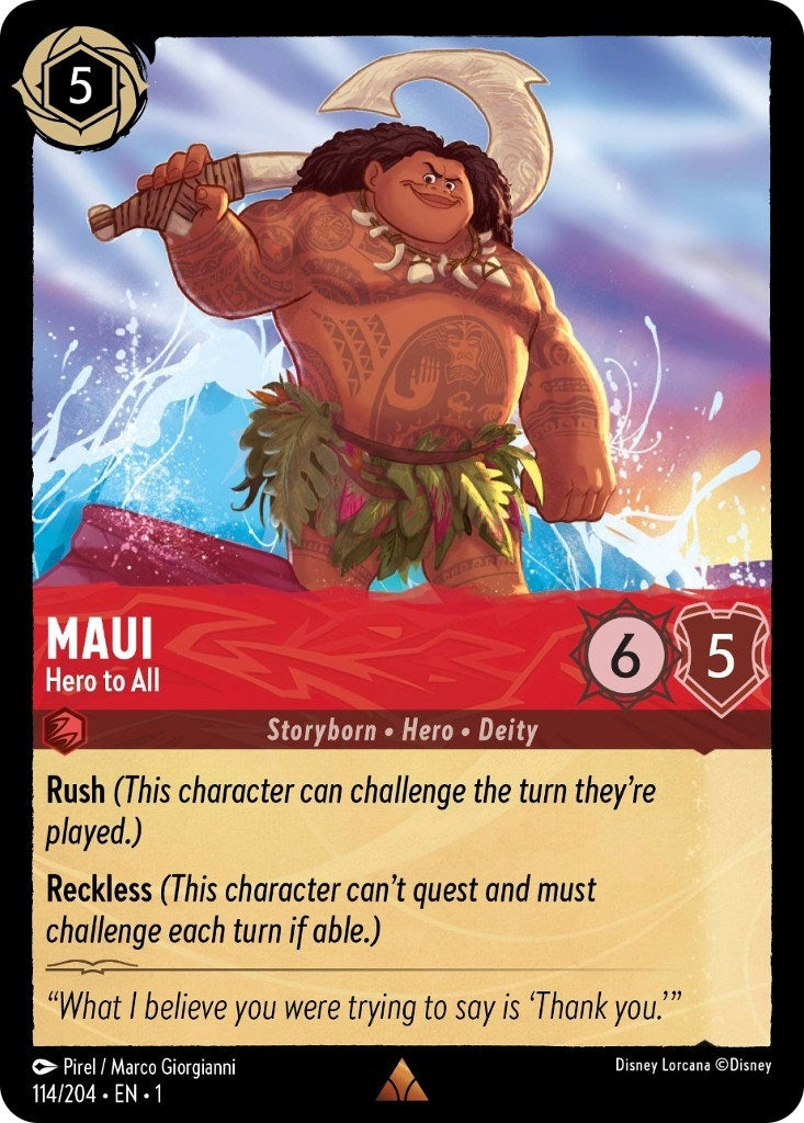 Image for Maui - Hero to All (114/204) (The First Chapter) - Disney Lorcana