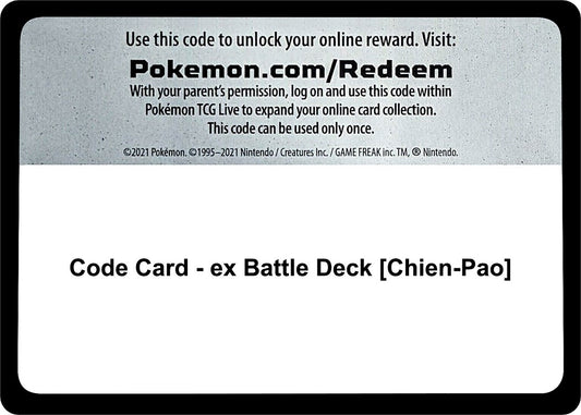 Image for Code Card - ex Battle Deck [Chien-Pao] (Miscellaneous Cards & Products) - Pokemon