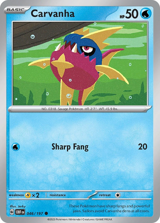 Image for Carvanha (046/197) (SV03: Obsidian Flames) - Pokemon