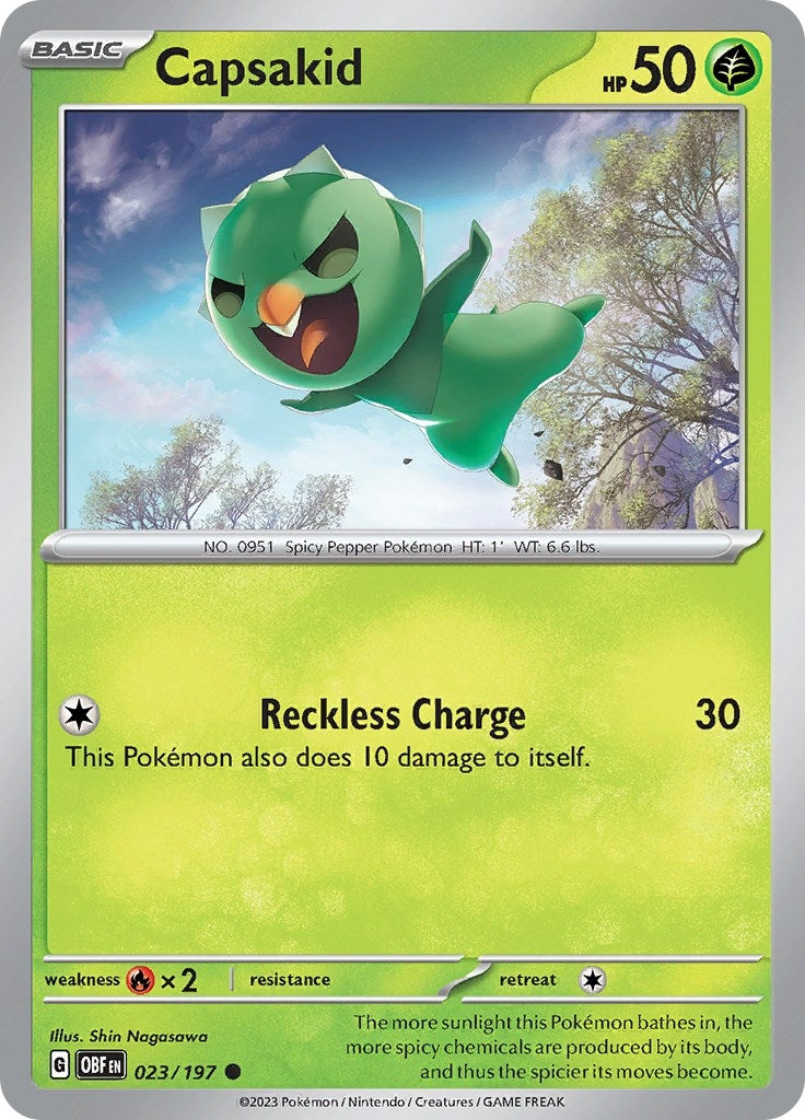Image for Capsakid (023/197) (SV03: Obsidian Flames) - Pokemon