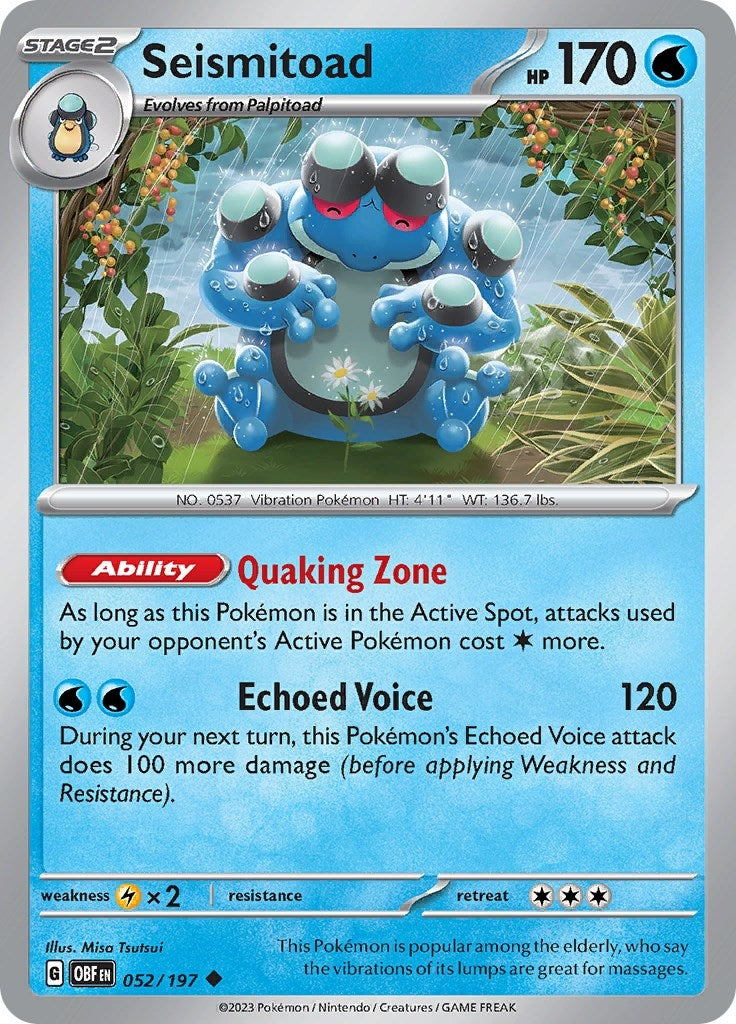 Image for Seismitoad (052/197) (SV03: Obsidian Flames) - Pokemon