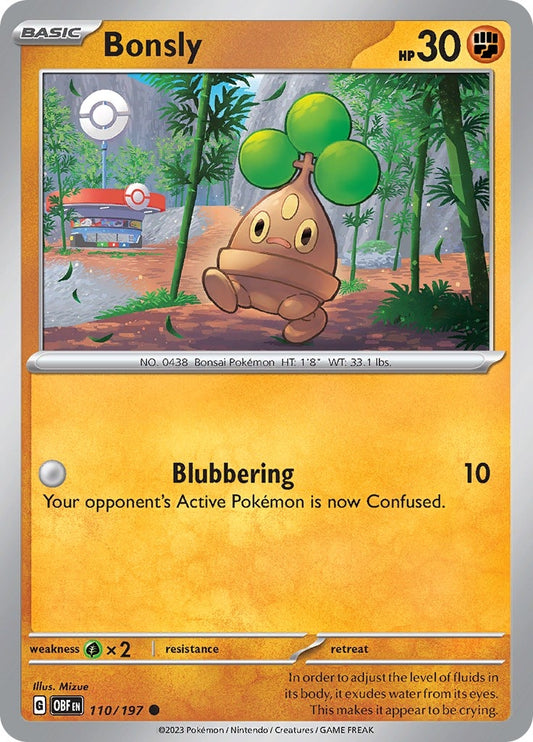 Image for Bonsly (110/197) (SV03: Obsidian Flames) - Pokemon