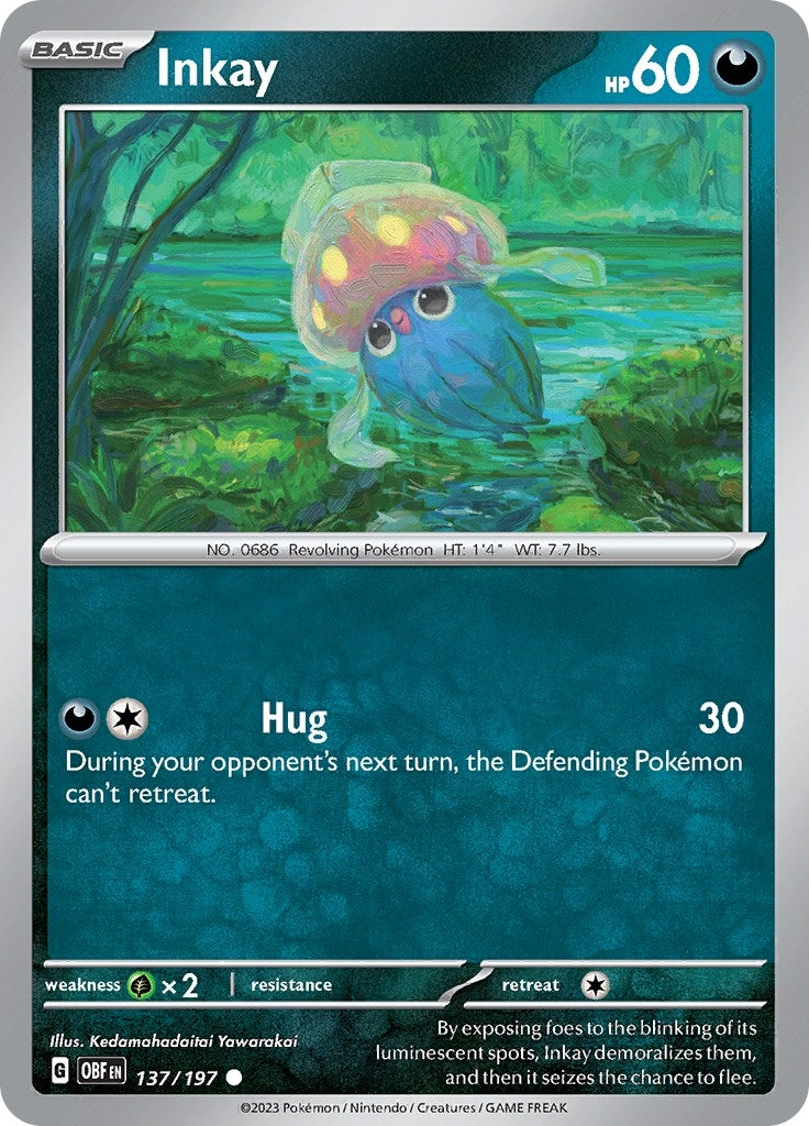 Image for Inkay (137/197) (SV03: Obsidian Flames) - Pokemon