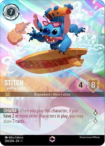 Image for Stitch - Carefree Surfer (Enchanted) (206/204) (The First Chapter) - Disney Lorcana