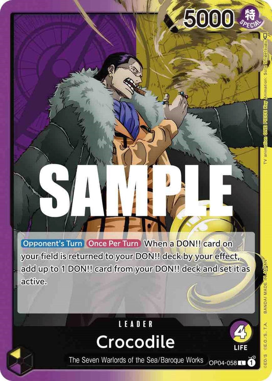 Image for Crocodile (058) (OP04-058) (Kingdoms of Intrigue) - One Piece Card Game