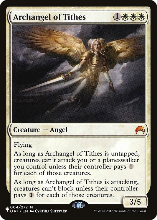 Image for Archangel of Tithes (4) (The List Reprints) - Magic: The Gathering