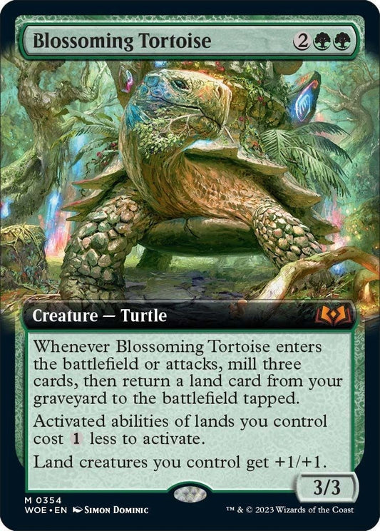 Image for Blossoming Tortoise (Extended Art) (354) (Wilds of Eldraine) - Magic: The Gathering