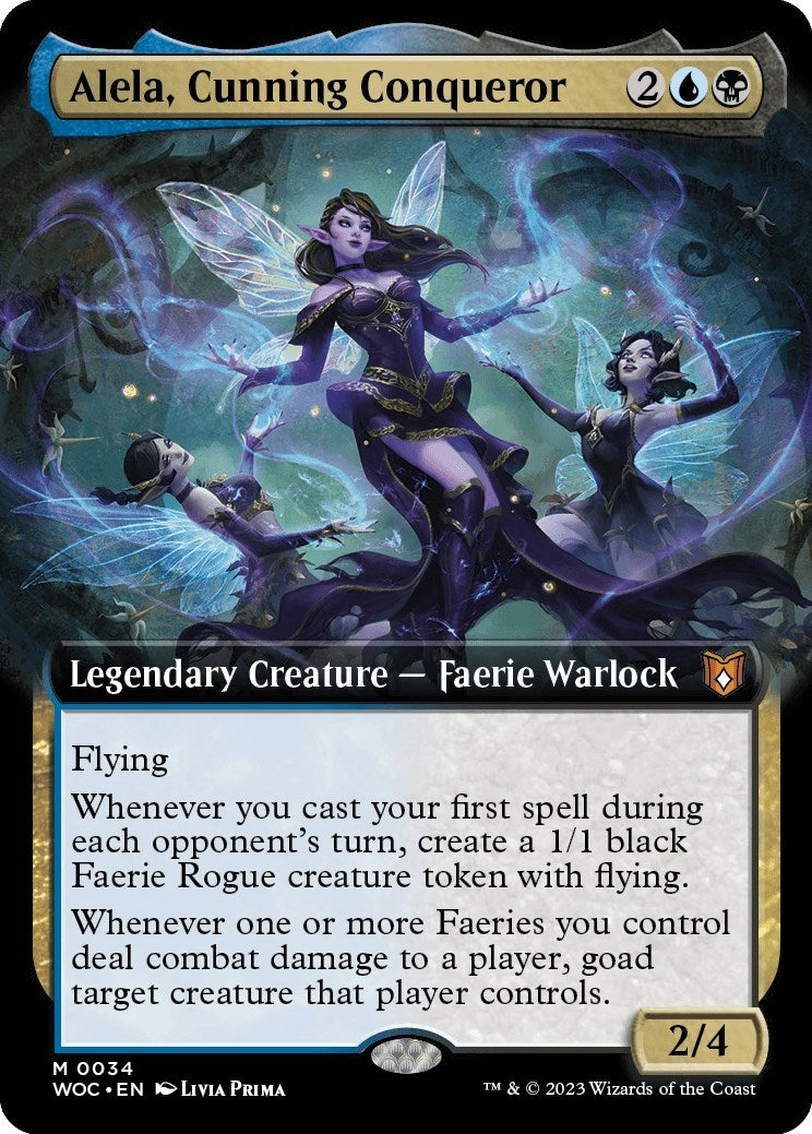 Image for Alela, Cunning Conqueror (Extended Art) (34) (Commander: Wilds of Eldraine) - Magic: The Gathering