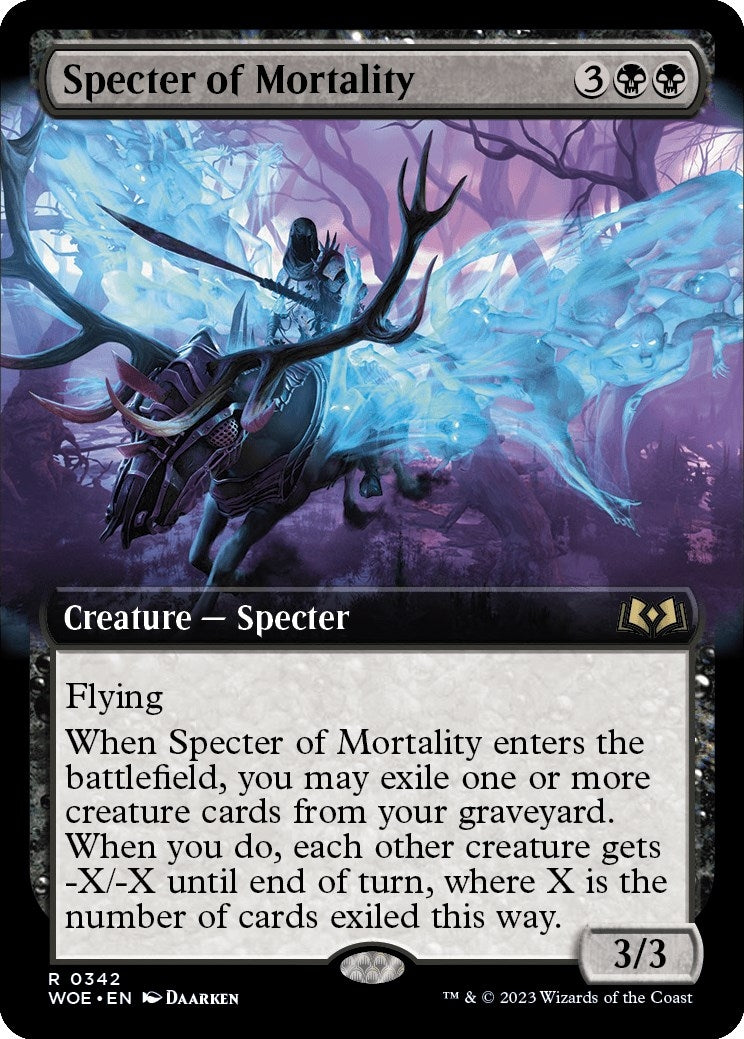 Image for Specter of Mortality (Extended Art) (342) (Wilds of Eldraine) - Magic: The Gathering