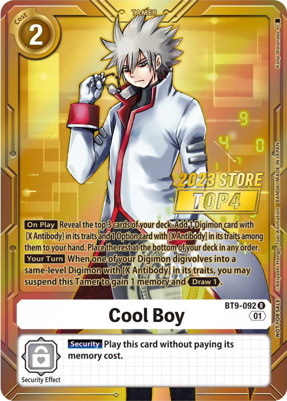 Image for Cool Boy (2023 Store Top 4) (BT9-092 R) (X Record) - Digimon Card Game