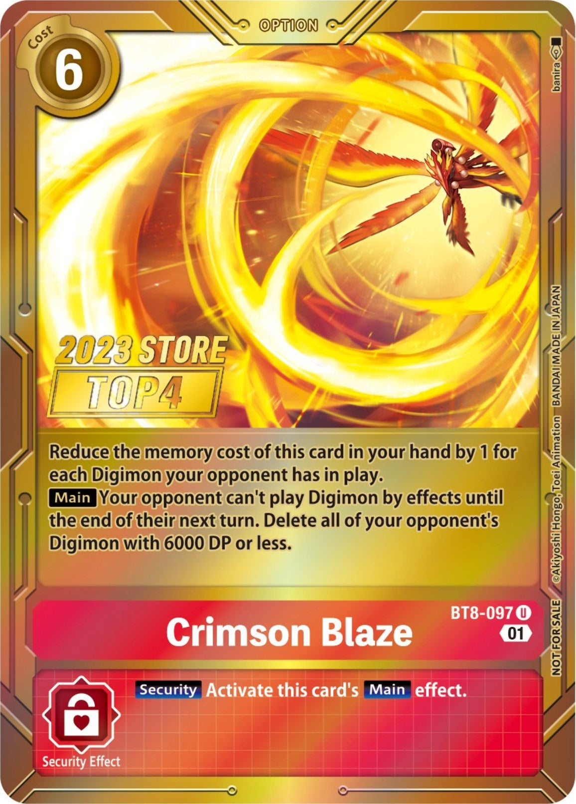 Image for Crimson Blaze (2023 Store Top 4) (BT8-097 U) (New Awakening) - Digimon Card Game