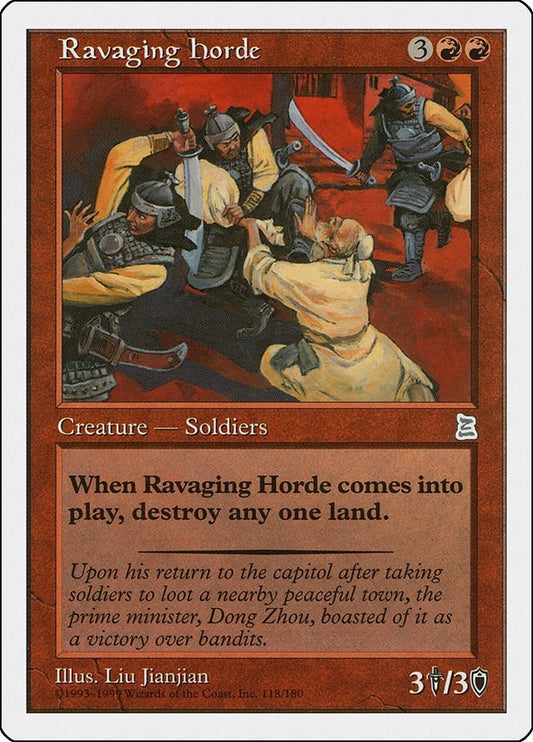 Image for Ravaging Horde (118) (Portal Three Kingdoms) - Magic: The Gathering